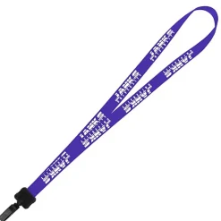 Smooth Nylon Lanyard - 3/4 inches - 32 inches - Plastic Bulldog Clip