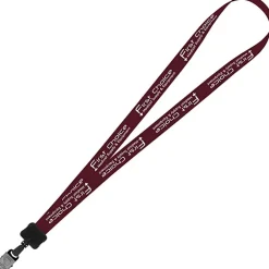 Smooth Nylon Lanyard - 3/4 inches - 34 inches - Large Metal Bulldog Clip - 24 hr