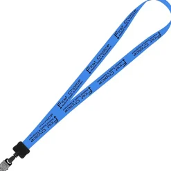 Smooth Nylon Lanyard - 3/4 inches - 34 inches - Large Metal Bulldog Clip - 24 hr