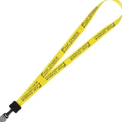 Smooth Nylon Lanyard - 3/4 inches - 34 inches - Large Metal Bulldog Clip - 24 hr