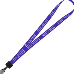 Smooth Nylon Lanyard - 3/4 inches - 34 inches - Large Metal Bulldog Clip - 24 hr