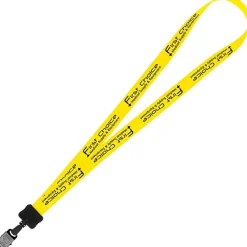 Smooth Nylon Lanyard - 3/4 inches - 34 inches - Large Metal Bulldog Clip - 24 hr