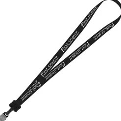 Smooth Nylon Lanyard - 3/4 inches - 34 inches - Large Metal Bulldog Clip - 24 hr