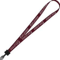 Smooth Nylon Lanyard - 3/4 inches - 32 inches - Large Metal Bulldog Clip - 24 hr