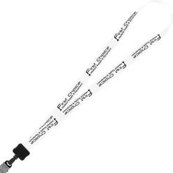 Smooth Nylon Lanyard - 3/4 inches - 32 inches - Large Metal Bulldog Clip - 24 hr