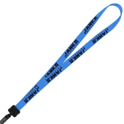 Smooth Nylon Lanyard - 3/4 inches - 32 inches - Plastic Bulldog Clip - 24 hr