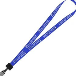 Smooth Nylon Lanyard - 3/4 inches - 36 inches - Large Metal Bulldog Clip - 24 hr