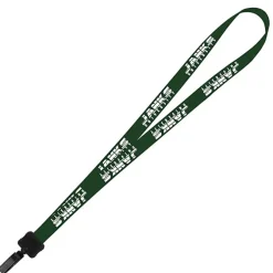 Smooth Nylon Lanyard - 3/4 inches - 34 inches - Plastic Bulldog Clip - 24 hr