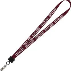Smooth Nylon Lanyard - 3/4 inches - 34 inches - Snap with Metal Bulldog Clip - 24 hr