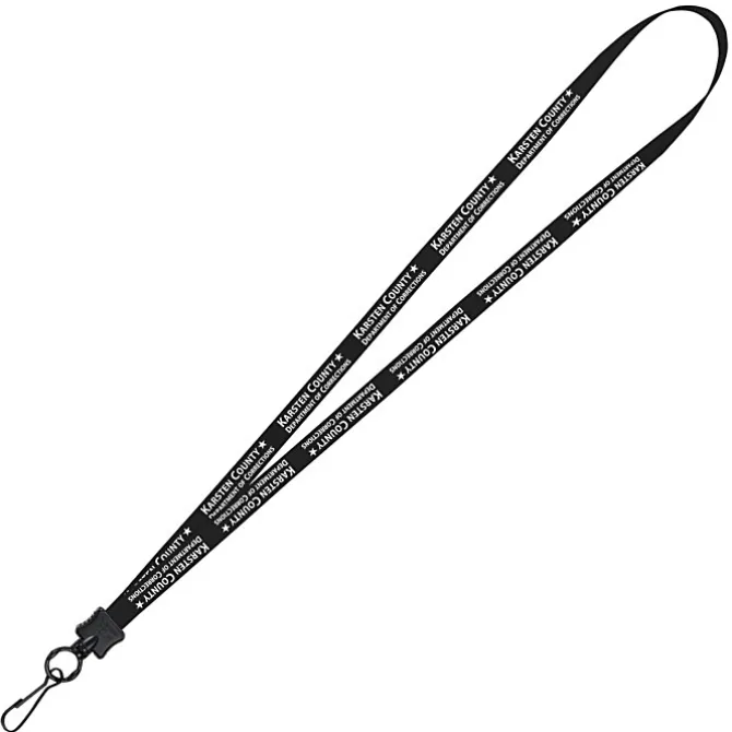 Smooth Nylon Lanyard - 1/2 inch - 34 inches - Metal Swivel Snap Hook