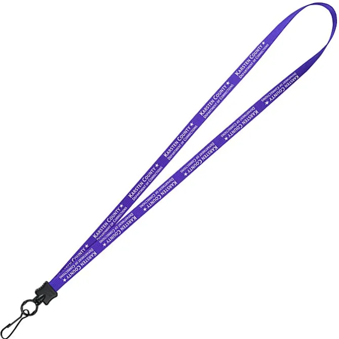 Smooth Nylon Lanyard - 1/2 inch - 34 inches - Metal Swivel Snap Hook