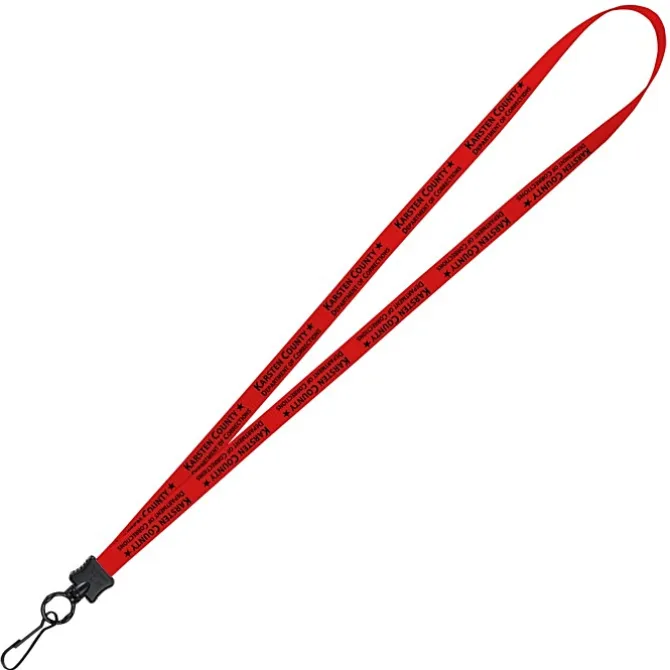 Smooth Nylon Lanyard - 1/2 inch - 34 inches - Metal Swivel Snap Hook