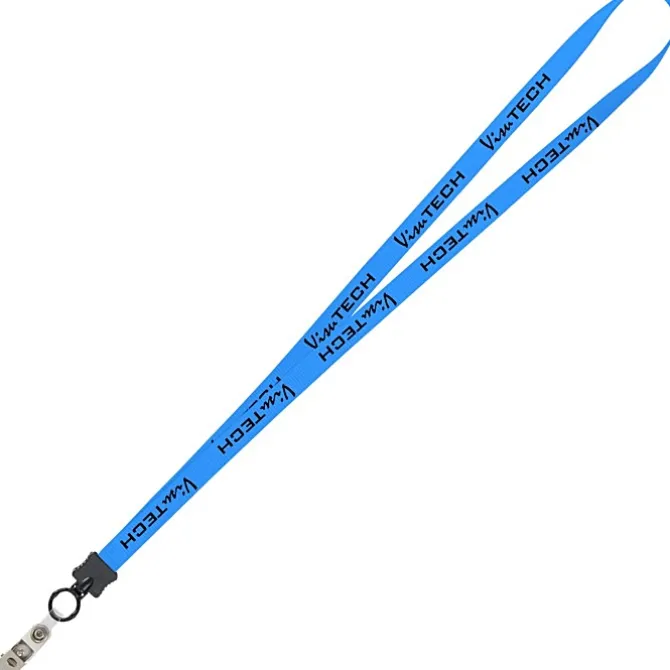 Smooth Nylon Lanyard - 1/2 inch - 32 inches - Snap with Metal Bulldog Clip