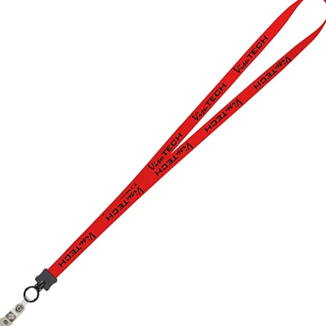 Smooth Nylon Lanyard - 1/2 inch - 32 inches - Snap with Metal Bulldog Clip