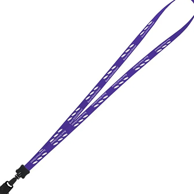 Smooth Nylon Lanyard - 1/2 inch - 36 inches - Large Metal Bulldog Clip