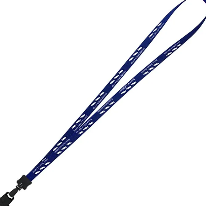 Smooth Nylon Lanyard - 1/2 inch - 36 inches - Large Metal Bulldog Clip