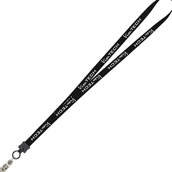 Smooth Nylon Lanyard - 1/2 inch - 36 inches - Snap with Metal Bulldog Clip