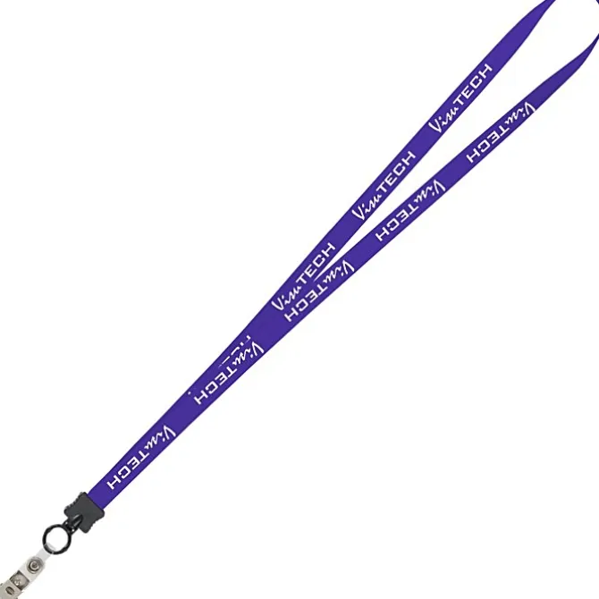 Smooth Nylon Lanyard - 1/2 inch - 36 inches - Snap with Metal Bulldog Clip
