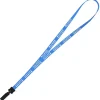 Smooth Nylon Lanyard - 1/2 inch - 32 inches - Plastic Bulldog Clip - 24 hr