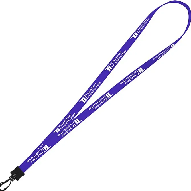 Smooth Nylon Lanyard - 1/2 inch - 34 inches - Plastic Swivel Snap Hook - 24 hr