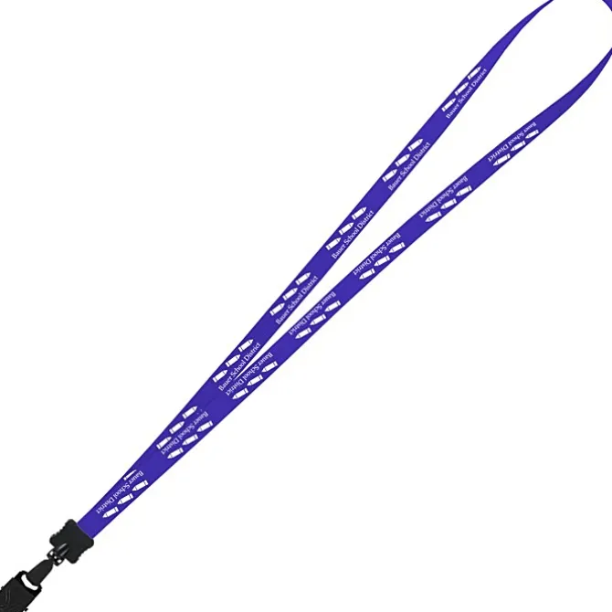 Smooth Nylon Lanyard - 1/2 inch - 34 inches - Large Metal Bulldog Clip