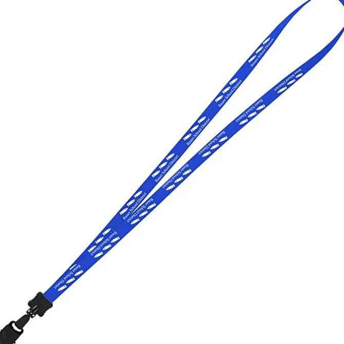 Smooth Nylon Lanyard - 1/2 inch - 34 inches - Large Metal Bulldog Clip
