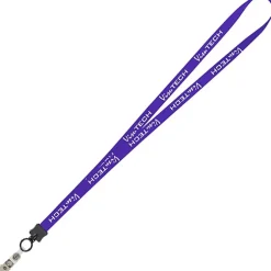 Smooth Nylon Lanyard - 1/2 inch - 34 inches - Snap with Metal Bulldog Clip