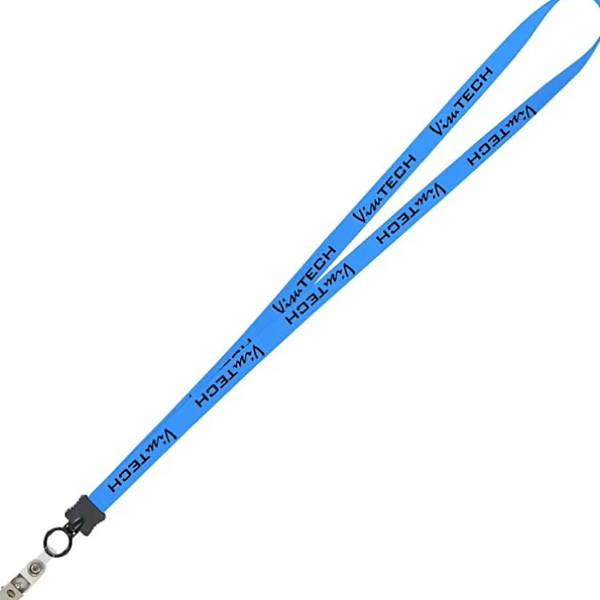 Smooth Nylon Lanyard - 1/2 inch - 34 inches - Snap with Metal Bulldog Clip