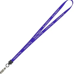 Smooth Nylon Lanyard - 1/2 inch - 32 inches - Snap with Metal Bulldog Clip - 24 hr