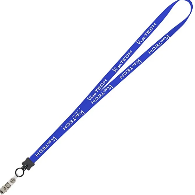 Smooth Nylon Lanyard - 1/2 inch - 32 inches - Snap with Metal Bulldog Clip - 24 hr