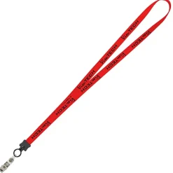 Smooth Nylon Lanyard - 1/2 inch - 32 inches - Snap with Metal Bulldog Clip - 24 hr