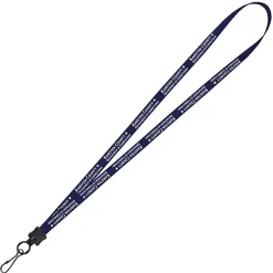 Smooth Nylon Lanyard - 1/2 inch - 34 inches - Metal Swivel Snap Hook - 24 hr