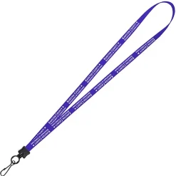 Smooth Nylon Lanyard - 1/2 inch - 34 inches - Metal Swivel Snap Hook - 24 hr