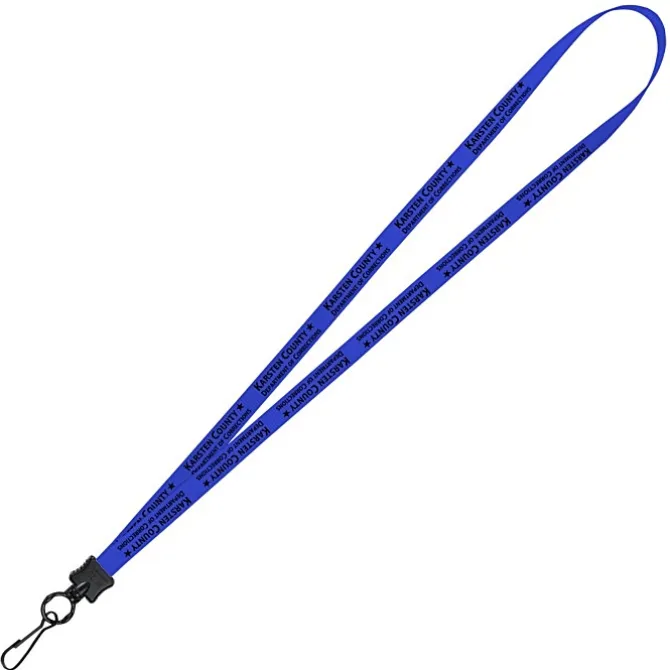 Smooth Nylon Lanyard - 1/2 inch - 34 inches - Metal Swivel Snap Hook - 24 hr