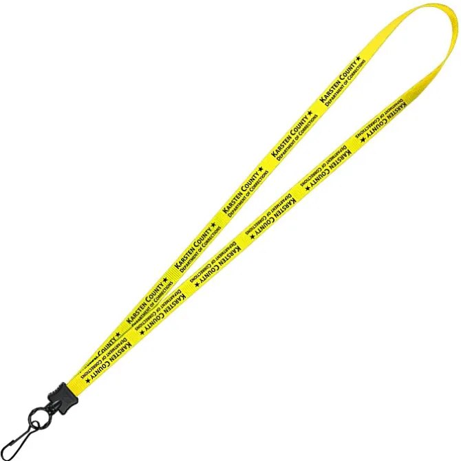 Smooth Nylon Lanyard - 1/2 inch - 34 inches - Metal Swivel Snap Hook - 24 hr