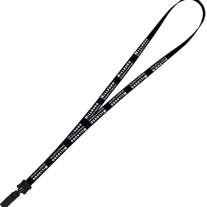 Smooth Nylon Lanyard - 1/2 inch - 36 inches - Plastic Bulldog Clip - 24 hr