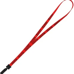 Smooth Nylon Lanyard - 1/2 inch - 36 inches - Plastic Bulldog Clip - 24 hr