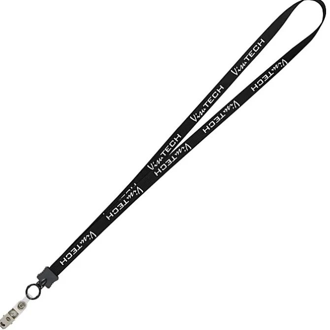Smooth Nylon Lanyard - 1/2 inch - 34 inches - Snap with Metal Bulldog Clip - 24 hr