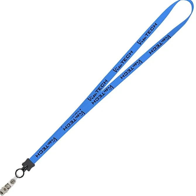 Smooth Nylon Lanyard - 1/2 inch - 34 inches - Snap with Metal Bulldog Clip - 24 hr
