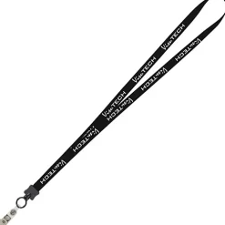 Smooth Nylon Lanyard - 1/2 inch - 36 inches - Snap with Metal Bulldog Clip - 24 hr