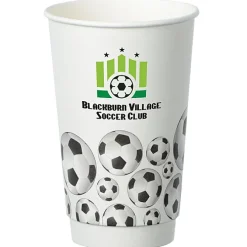 Soccer Full Color Insulated Paper Cup - 16 oz.