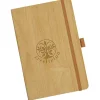 Soft Touch Wood Grain Notebook - Debossed