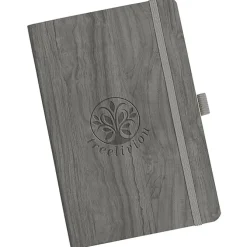 Soft Touch Wood Grain Notebook - Debossed