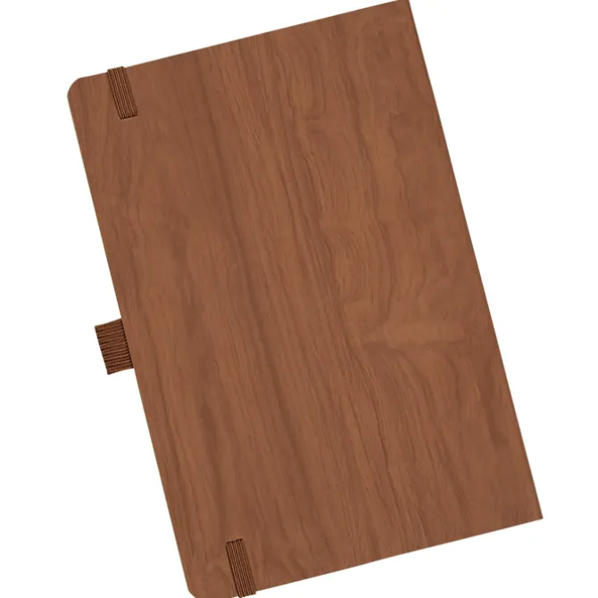 Soft Touch Wood Grain Notebook - Debossed