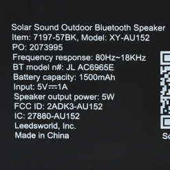 Solar Outdoor Bluetooth Speaker - Full Color