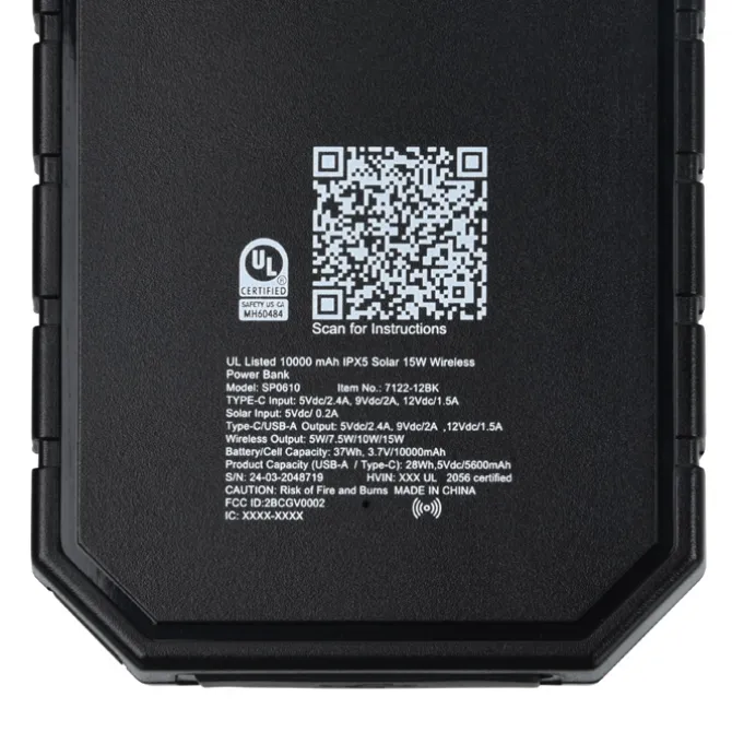 Solar Wireless Power Bank - 10,000 mAh