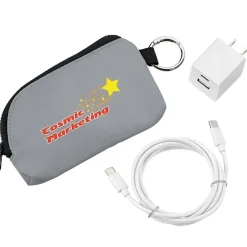 Solstice Zip Around USB-C Cable Pouch with Wall Charger