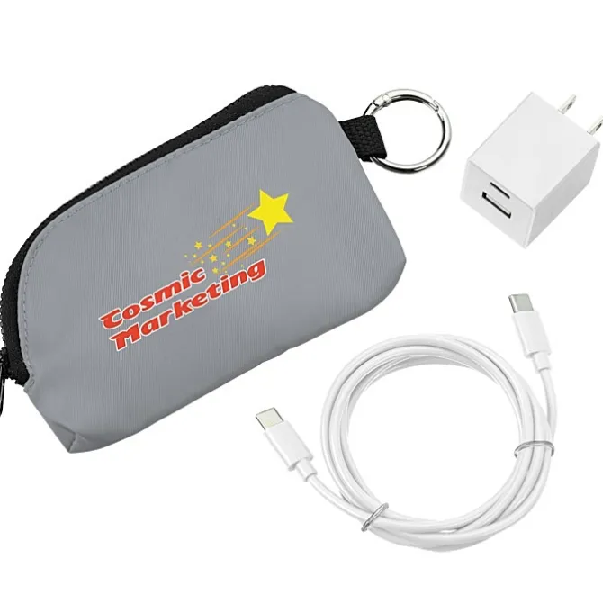 Solstice Zip Around USB-C Cable Pouch with Wall Charger
