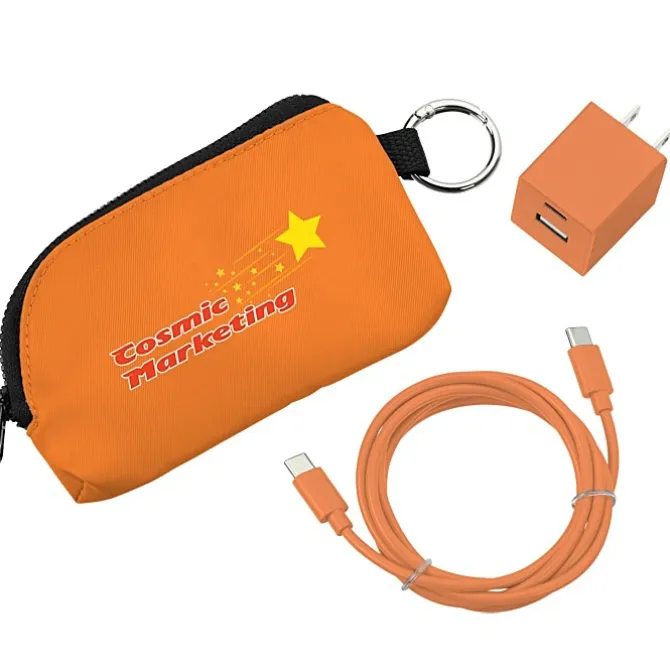 Solstice Zip Around USB-C Cable Pouch with Wall Charger