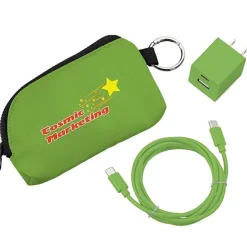 Solstice Zip Around USB-C Cable Pouch with Wall Charger